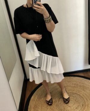 Casual Pleat Tee Dress
