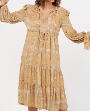 Women's Yellow Boho Dress