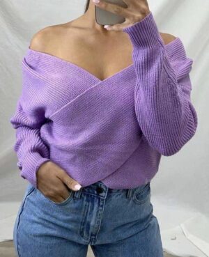 Wisteria Purple Knit Top