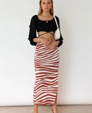 Zoey Zebra Stripe Knit Skirt
