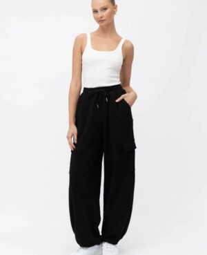 Karla Cargo Trackpant Black